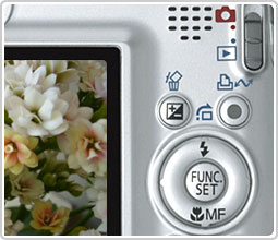 Câmera digital Canon PowerShot A570 IS - Costas, detalhe - Cortesia Canon, editada pelo Câmera versus Câmera