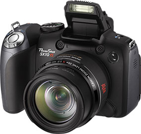 Câmera digital Canon PowerShot SX10 IS - Cortesia Canon, editada pelo Câmera versus Câmera