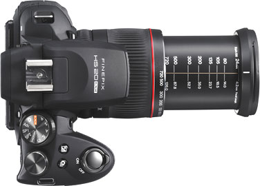 Câmera digital Fujifilm FinePix HS20EXR - Topo, Lente Superzoom Estendida