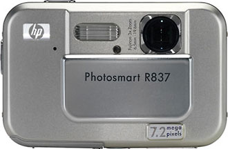 Câmera digital HP Photosmart R837 - Cortesia da HP, editada pelo Câmera versus Câmera