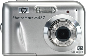 Câmera digital HP Photosmart M437 - Cortesia da HP, editada pelo Câmera versus Câmera