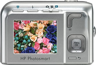 Câmera digital HP Photosmart M437 - Cortesia da HP, editada pelo Câmera versus Câmera