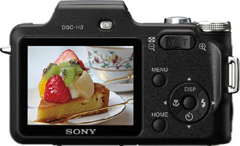 Câmera digital Sony Cyber-shot DSC-H3 - Cortesia Sony, editada pelo Câmera versus Câmera