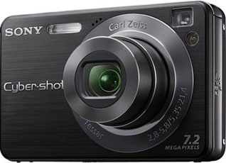 Câmera digital Sony Cyber-shot DSC-W125 - Cortesia Sony, editada pelo Câmera versus Câmera