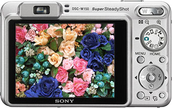 Câmera digital Sony Cyber-shot DSC-W150 - Cortesia Sony, editada pelo Câmera versus Câmera