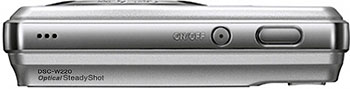 Câmera digital Sony Cyber-shot DSC-W220 - Prata, Topo - Cortesia Sony, editada pelo Câmera versus Câmera