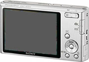 Máquina digital Sony Cyber-shot DSC-W320 - Costas - Cortesia da Sony, editada pelo Câmera versus Câmera