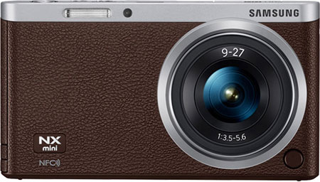 Câmera digital Samsung NX mini - Frente, Marrom