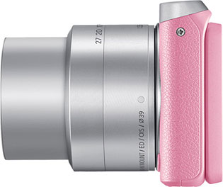 Câmera digital Samsung NX mini - Lateral, Rosa