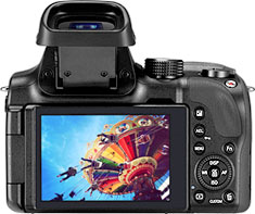 Máquina digital Samsung NX30 com o visor EVF estendido - Foto editada pelo Câmera versus Câmera