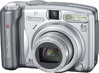 Câmera digital Canon PowerShot A720 IS - Cortesia Canon, editada pelo Câmera versus Câmera