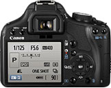 Máquina digital Canon EOS 500D / EOS Rebel T1i - Costas - Cortesia da Canon, editada pelo Câmera versus Câmera