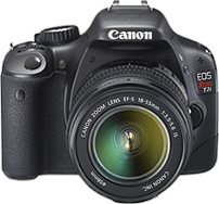 Máquina digital Canon EOS 550D / Canon EOS Rebel T2i com a lente Canon EF-S 18-55mm