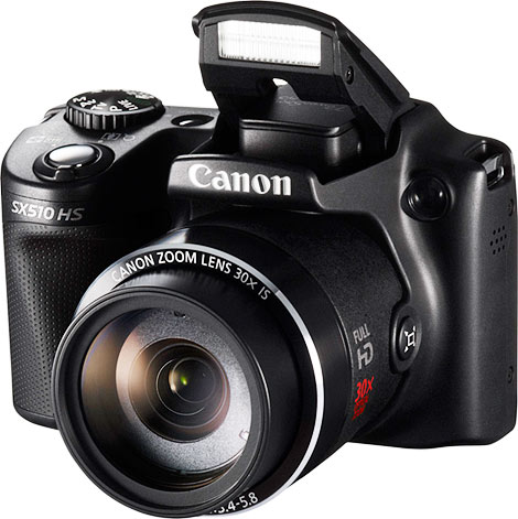 Câmera digital Canon PowerShot SX510 HS - Flash Pop-Up Erguido