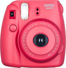 Máquina digital Fujifilm Instax Mini 8 - Foto editada pelo Câmera versus Câmera - Cor Framboesa