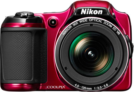 Câmera digital Nikon Coolpix L820 - Vermelha, Frente
