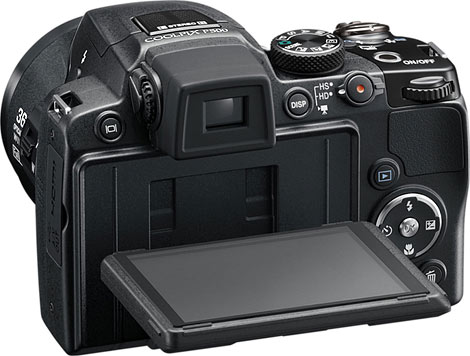 Câmera digital Nikon Coolpix P500 - Costas, Tela Articulável
