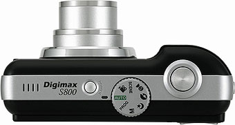 Câmera digital Samsung Digimax S800 - Cortesia da Samsung, editada pelo Câmera versus Câmera