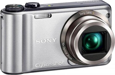 Câmera digital Sony Cyber-shot DSC-H55 - Prata, Diagonal Frente