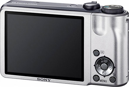 Câmera digital Sony Cyber-shot DSC-H55 - Prata, Diagonal Costas
