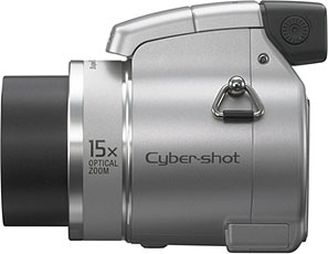 Câmera digital Sony Cyber-shot DSC-H7 - Prata, Lateral Direita