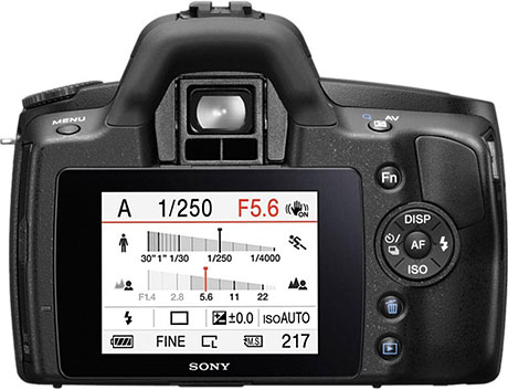 Câmera digital Sony Alpha DSLR-A290 - Costas