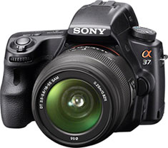Máquina digital Sony Alpha SLT-A37 com lente opcional - Foto editada pelo Câmera versus Câmera
