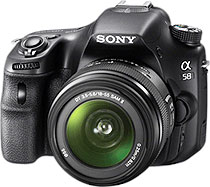 Máquina digital Sony Alpha SLT-A58 com lente opcional - Foto editada pelo Câmera versus Câmera