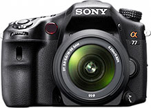 Máquina digital Sony Alpha SLT-A77 com lente opcional - Foto editada pelo Câmera versus Câmera