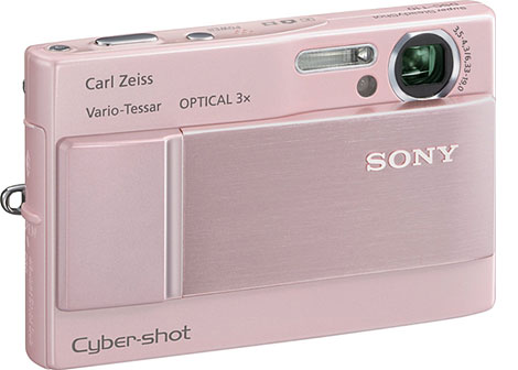 Câmera digital Sony Cyber-shot DSC-T10 - Diagonal Esquerda, Rosa