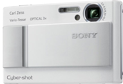 Câmera digital Sony Cyber-shot DSC-T10 - Diagonal Direita, Branca