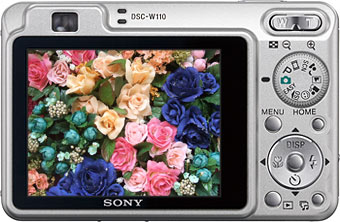 Câmera digital Sony Cyber-shot DSC-W110 - Prata, Costas