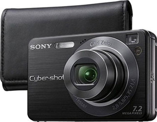 Câmera digital Sony Cyber-shot DSC-W125 - Cortesia Sony, editada pelo Câmera versus Câmera