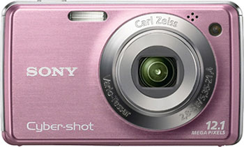 Câmera digital Sony Cyber-shot DSC-W210 - Rosa, Frente