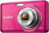 Máquina digital Sony Cyber-shot DSC-W310 - Frente - Cortesia da Sony, editada pelo Câmera versus Câmera